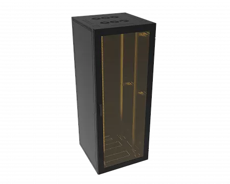 Шкаф телекоммуникационный напольный МИКсистем серия ECO+ 19" 48U 800*800 дверь стекло черный