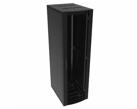 Шкаф телекоммуникационный напольный МИКсистем серия ECO+ 19" 27U 600*800 дверь перфорация черный